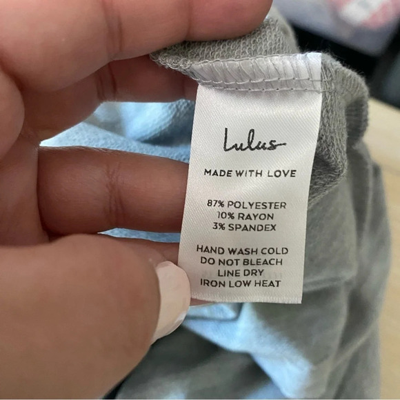 ✨NWT Lulus Heather Gray Always Lounging Tie Sleeve Romper Size XS - Picture 11 of 12